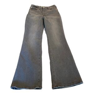 Levi’s Ribcage Boot Cut Grey Black Button Fly High Waist Jeans Size W30 L 33